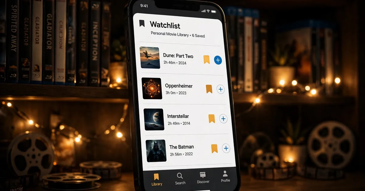 HiStream watchlist with saved movies to watch later
